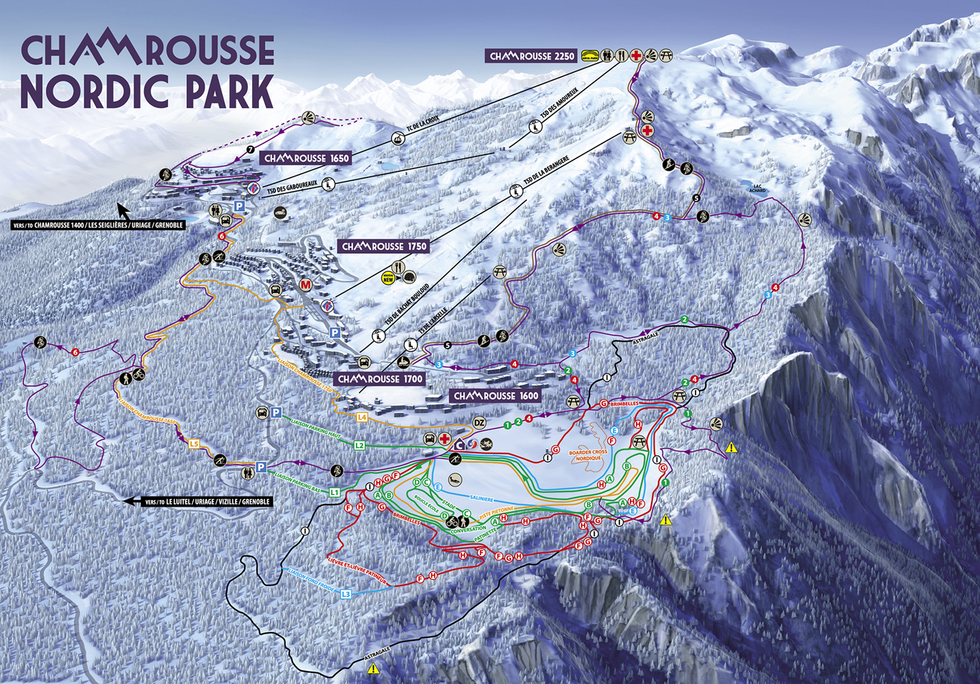 Plan des pistes nordiques